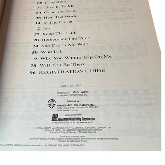 Vintage Michael Jackson songbooks Dangerous / Bad albums for Piano and Organ EZ - Picture 4 of 16